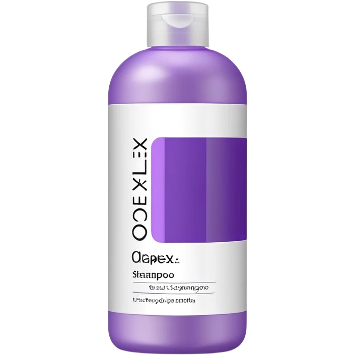 Olaplex shampoo bottle with purple label emoji