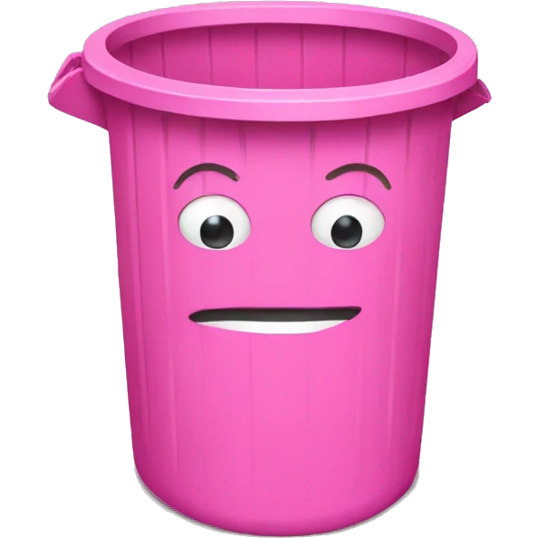 Pink trash can emoji