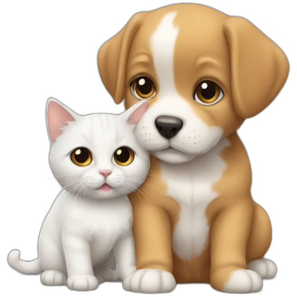 Chaton avec chien emoji