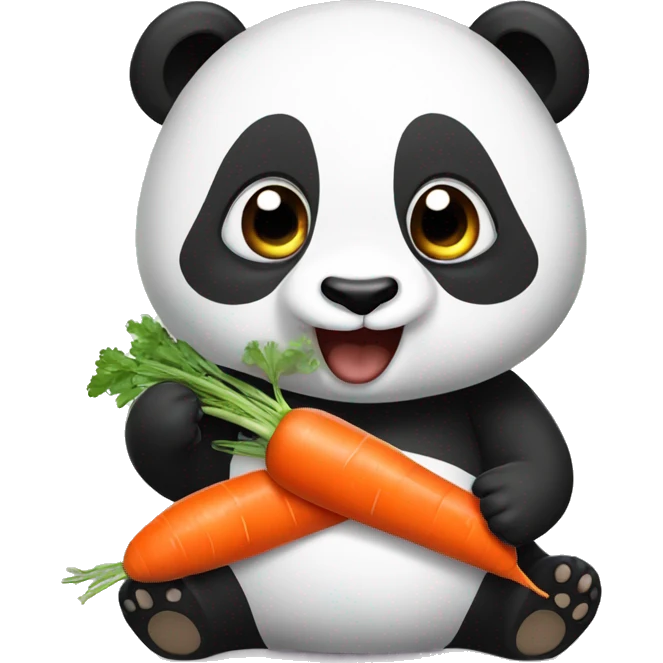 Panda eating carrots  emoji