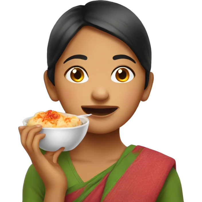 nepali girl eating momo emoji