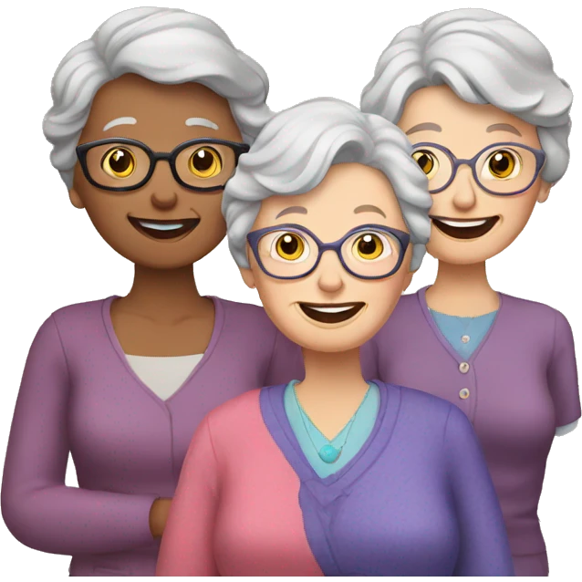 Granny with her friends emoji