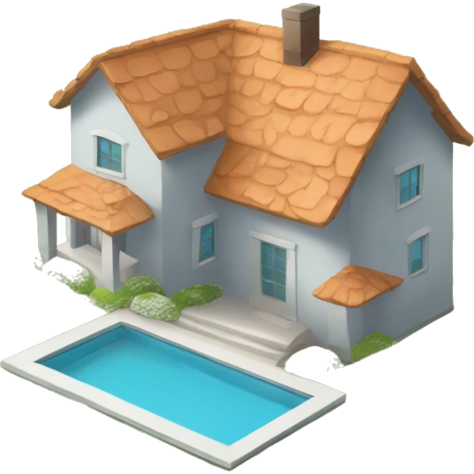 Illustration of a house with question marks floating around it. emoji