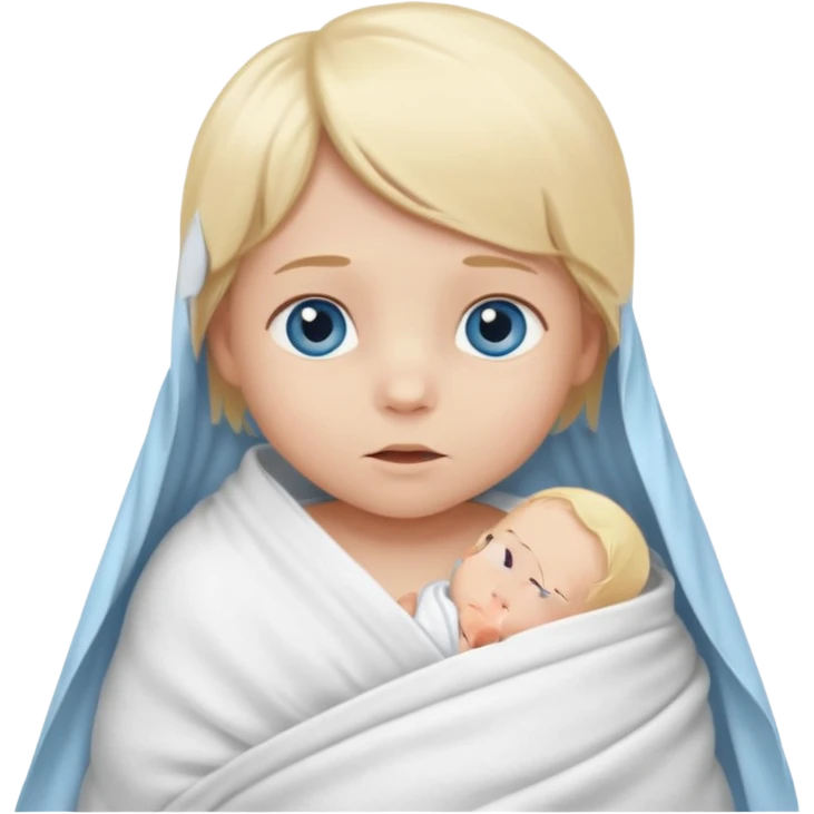 blond blue eye newborn alone emoji