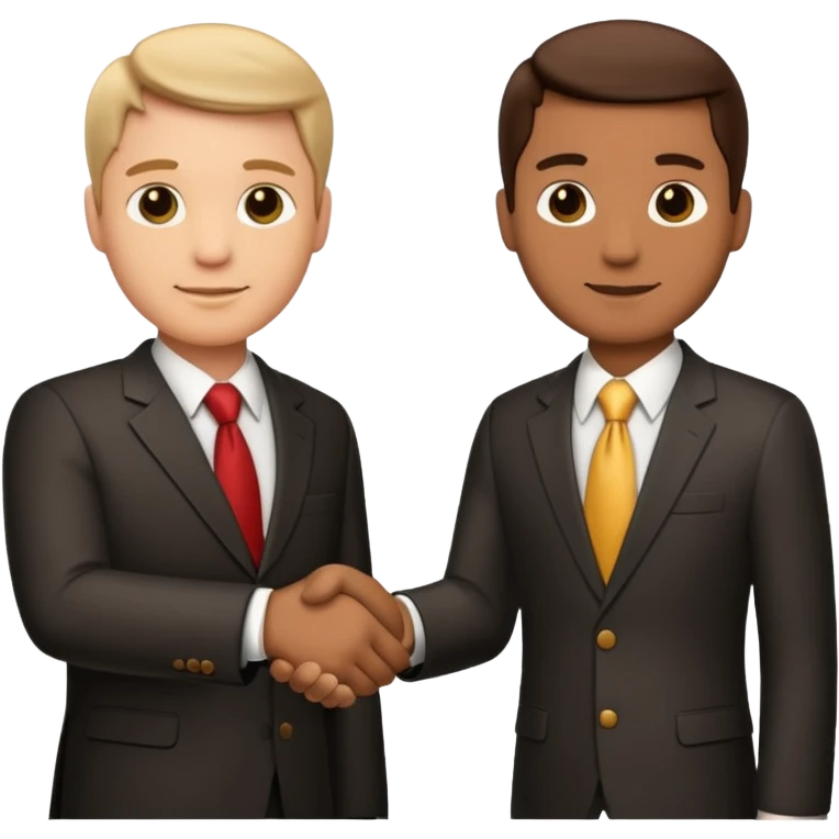 Businessman handshake, iOS emoji style, apple emoji design, clean and simple, no text emoji
