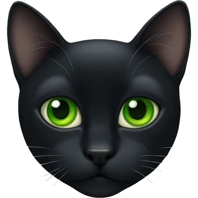 black cat. three green eyes. emoji