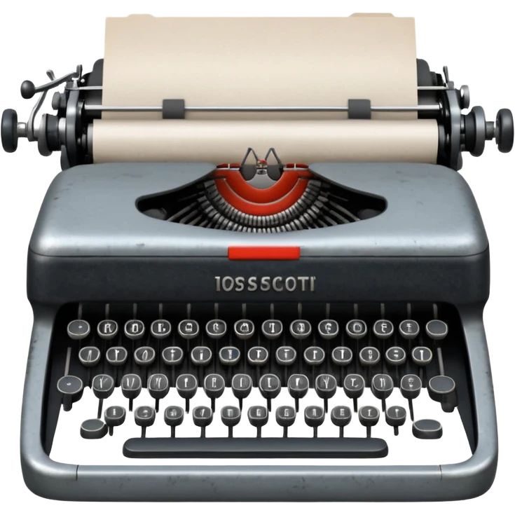 old mechanical typewriter with keys and paper. emoji