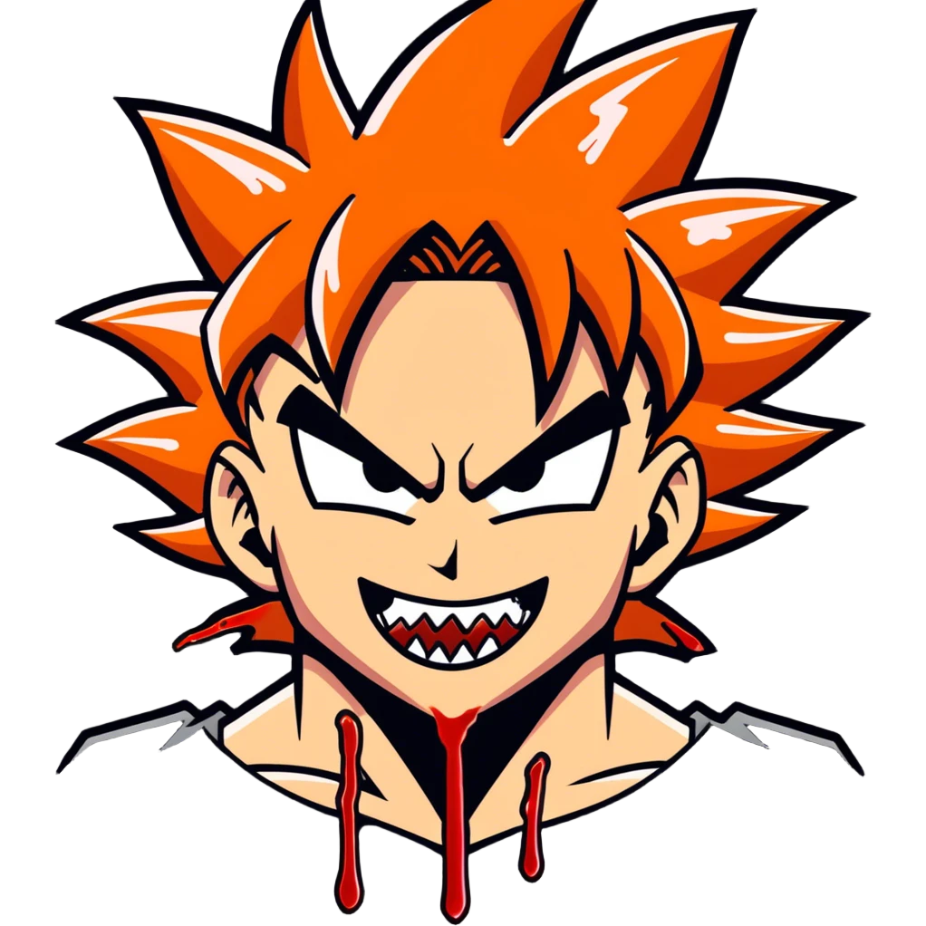 Goku Anime Face Vampire emoji
