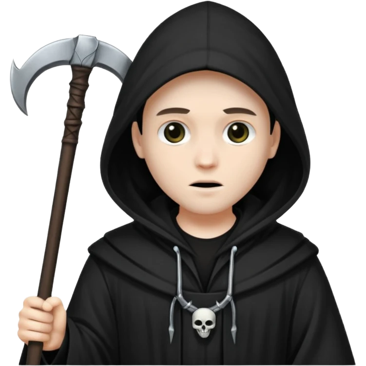 la mort avec sa capuche et sa faux emoji