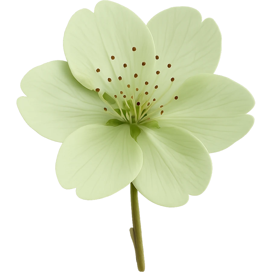 show  one green cherry blossom, remove background emoji