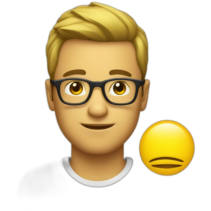 Homme avec lunettes jaune emoji