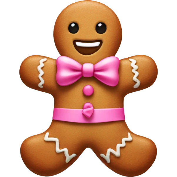 gingerbread man with a pink bow  emoji