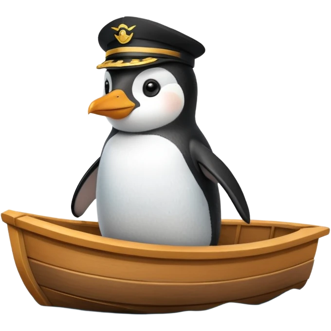 Penguin driving boat emoji