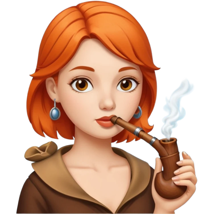 Hot girl smoking a pipe emoji
