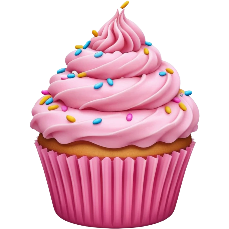 A cupcake with pink icing emoji
