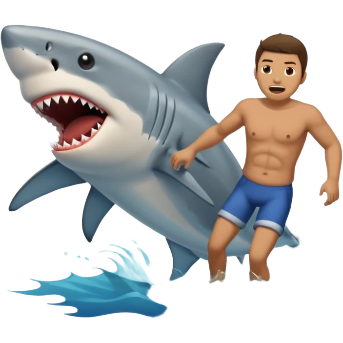 Man shark attack emoji