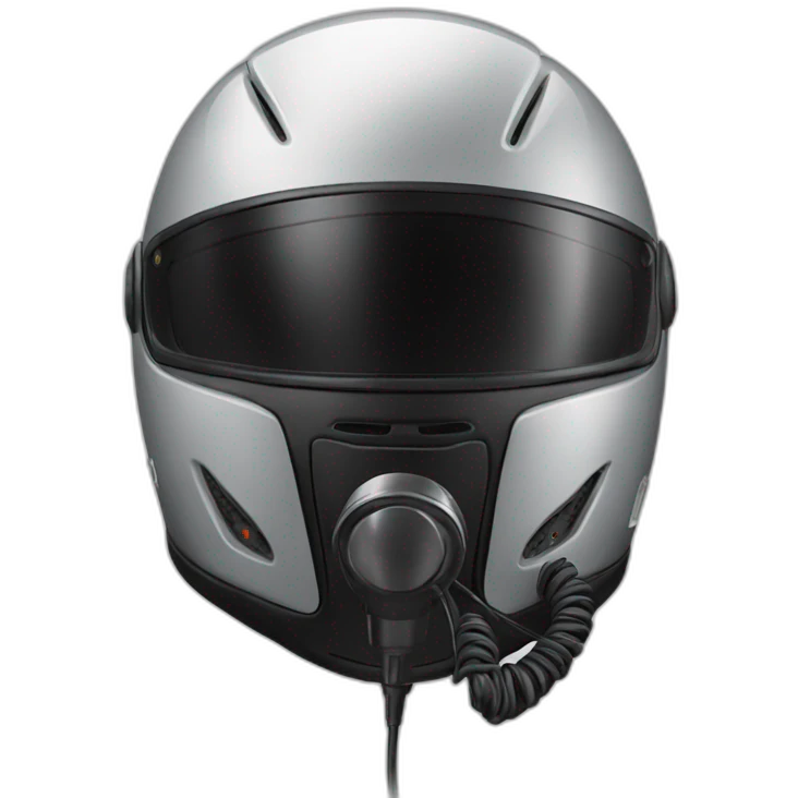 motorcycle helmet speaking to a microphone emoji