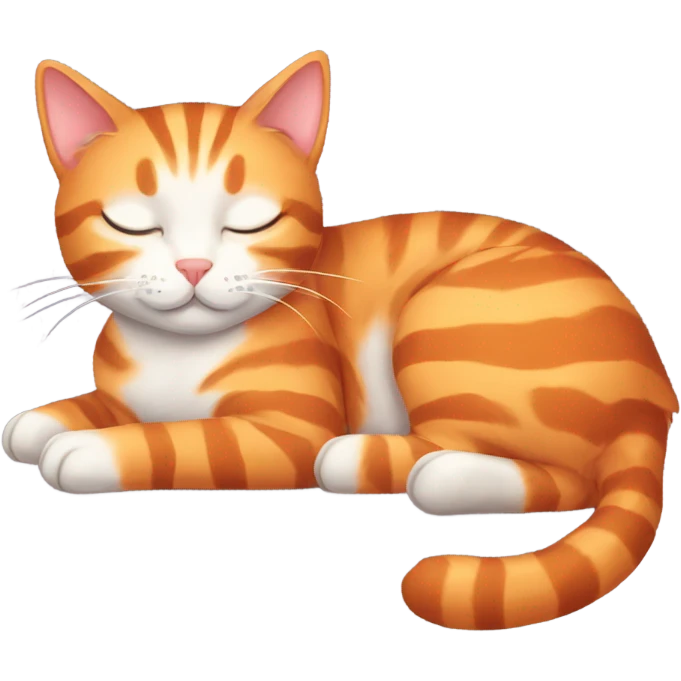 orange striped cat sleeping  emoji