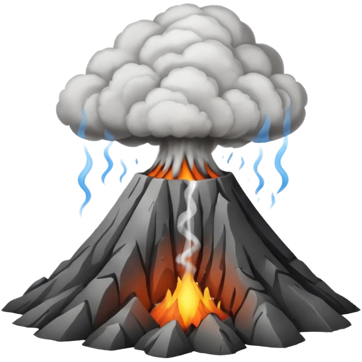 dry volcano, smoke emoji