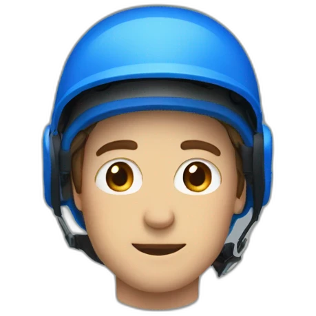 The cute man in the blue helmet emoji
