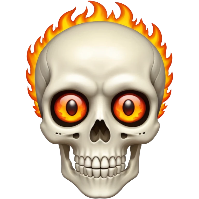 Scheletro con gli occhi dal fuoco emoji