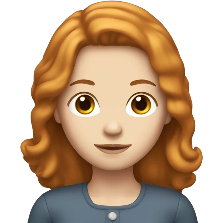 pale pretty woman with shoulder length ginger-brown hair emoji