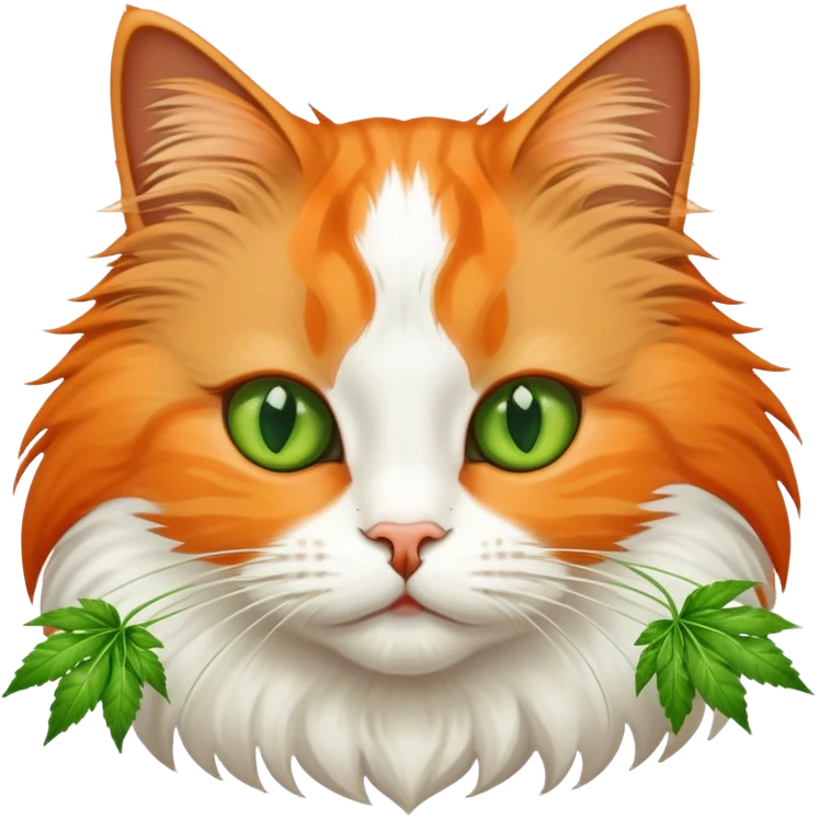Cat with weed emoji