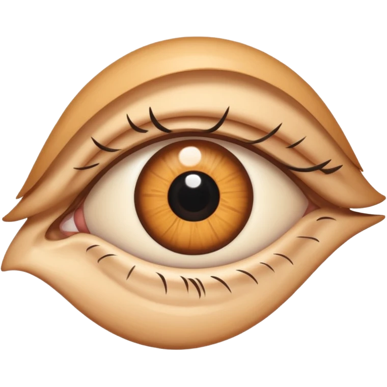 eye looking at a bent shape emoji