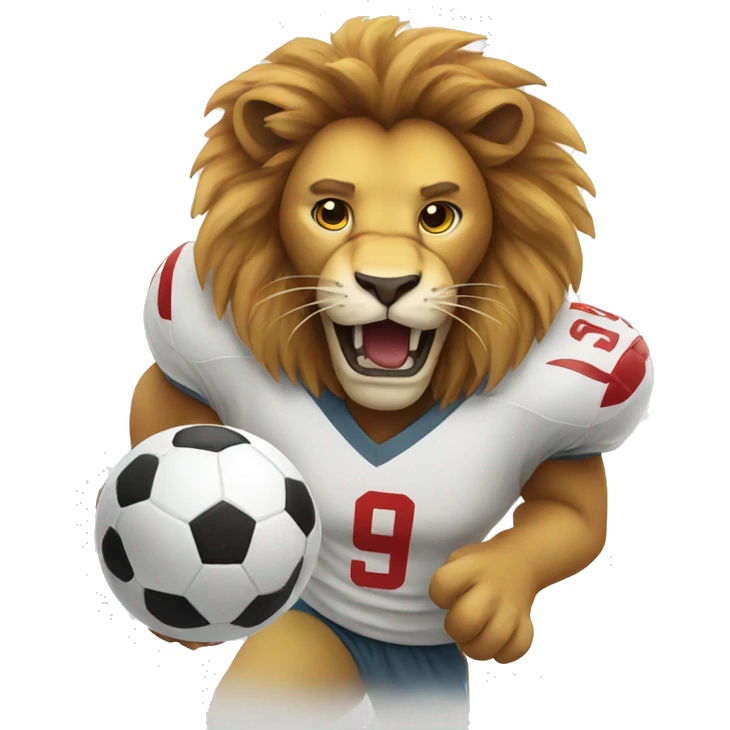 Lion playing football  emoji