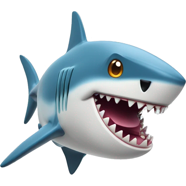 funny looking shark with molecule compounds emoji