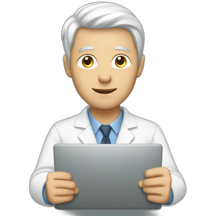 a white man working productively emoji