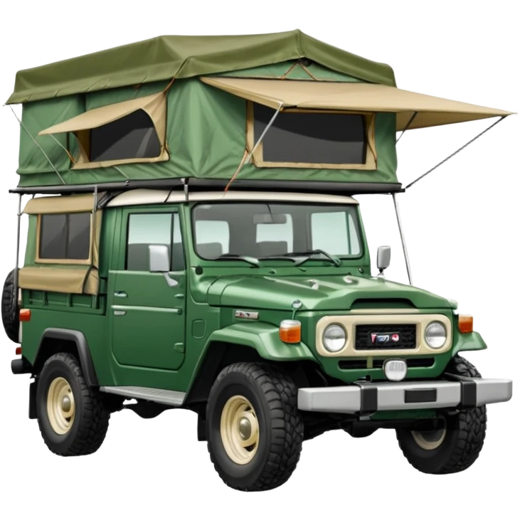 FJ45 Land Cruiser Ute With tray and rooftop tent emoji
