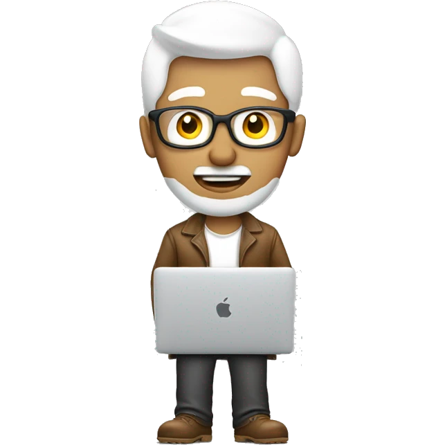 Hombre de piel blanca con una MacBook  emoji