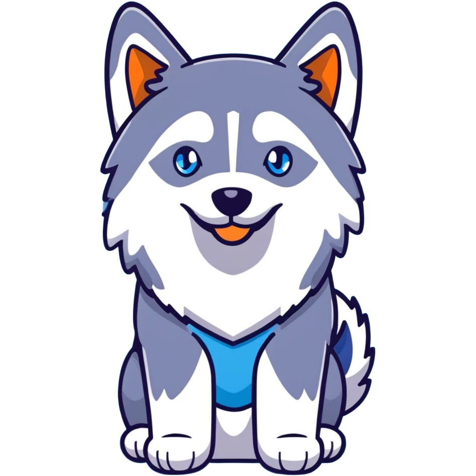 Husky Siberian like a Weezer emoji