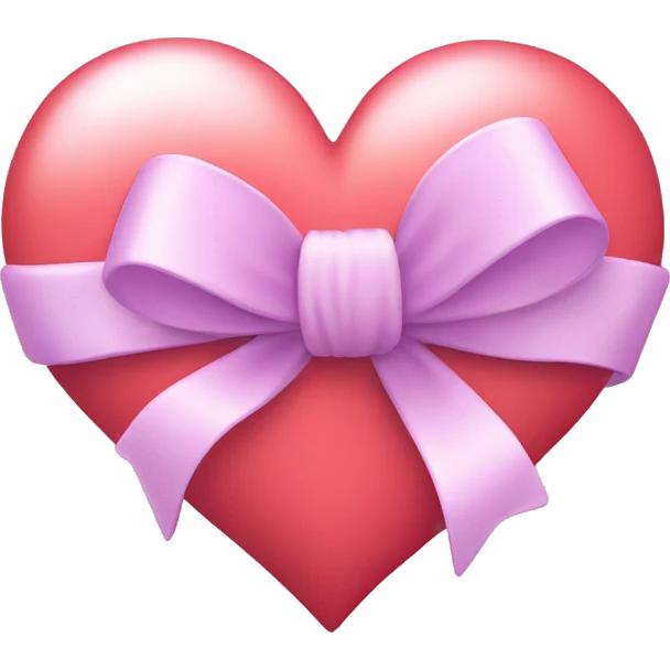 Pastel red heart with bow  emoji