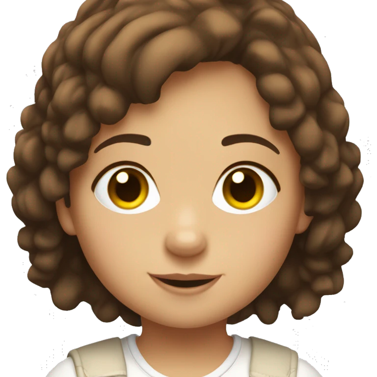Cute girl with short brown hair sitting inside a white Subaru XV  emoji