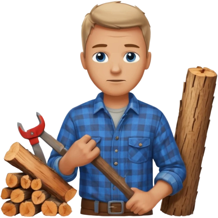 Homme scie du bois de poêle emoji