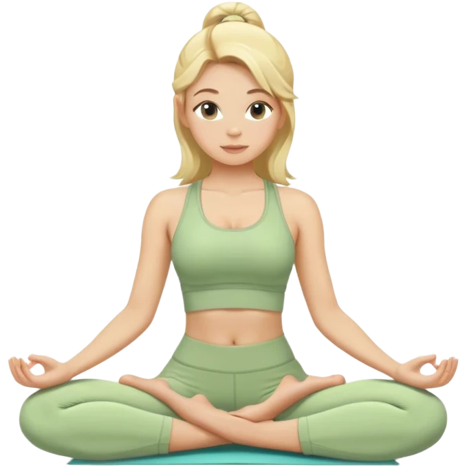  yoga blond girl light green clothes  emoji