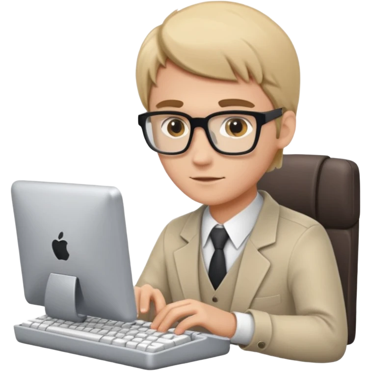 IT specialist working at a computer emoji