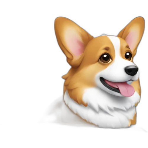 corgi behind laptop emoji