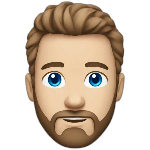 alexandre-broudin with light blue eyes and light brown hipster hair cut with darker beard emoji