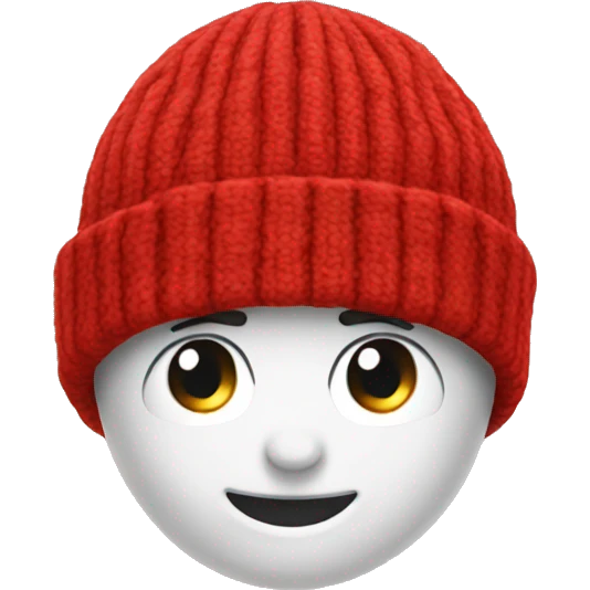 Red winter beanie no person emoji