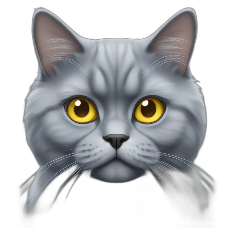 Blue grey Persian cat With yellow eyes emoji