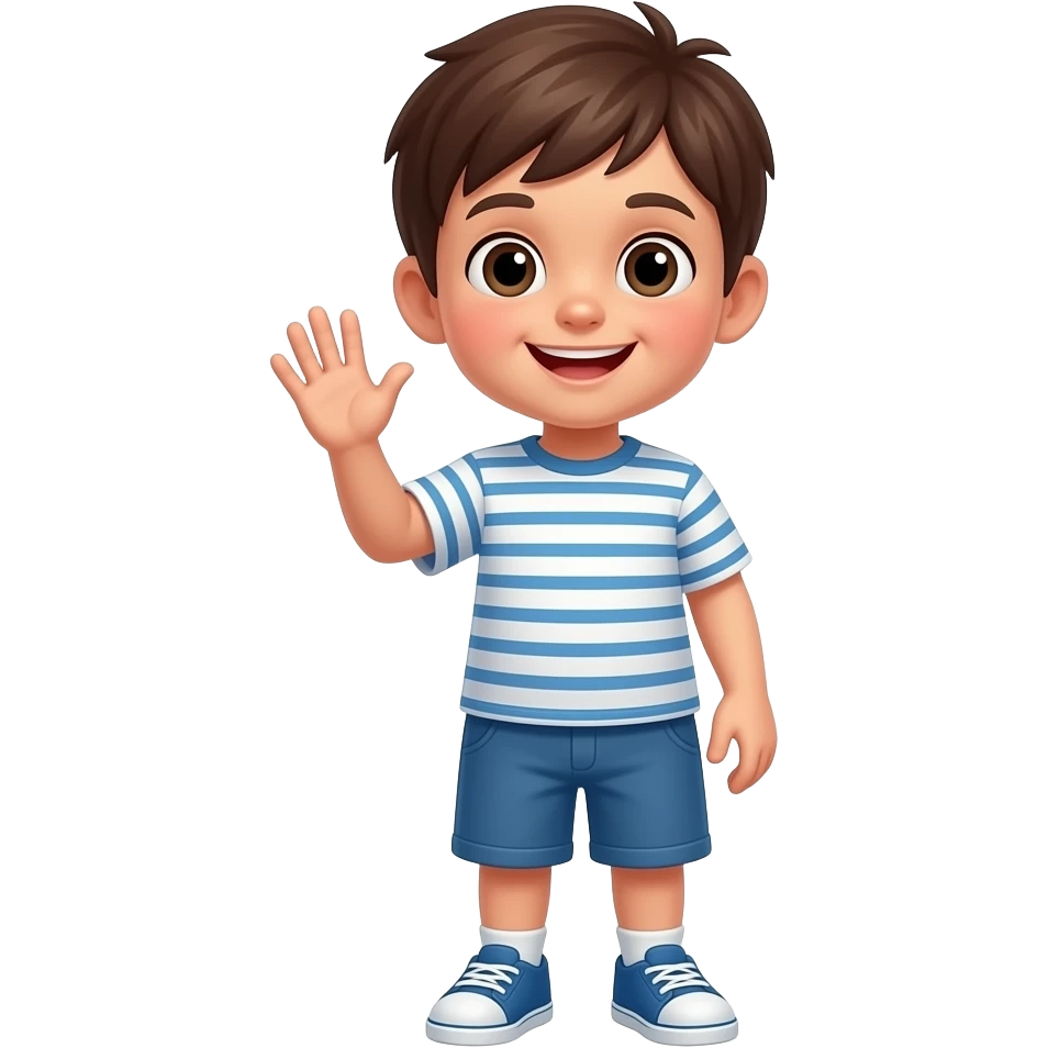 niño diciendo hola todo cuerpo emoji