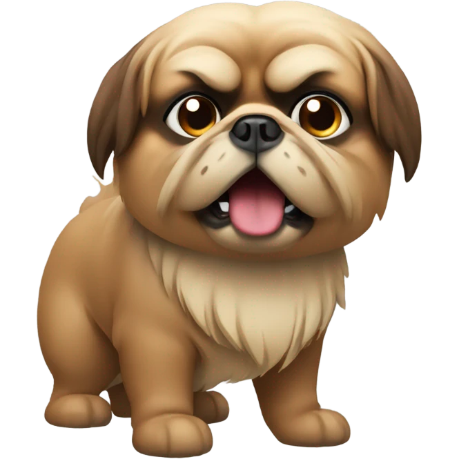 Dog pekines marrón enojada emoji