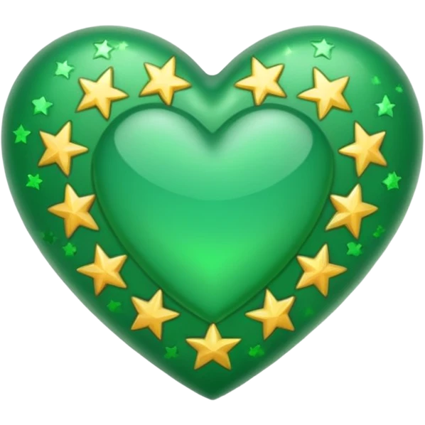 green heart with a star pattern emoji