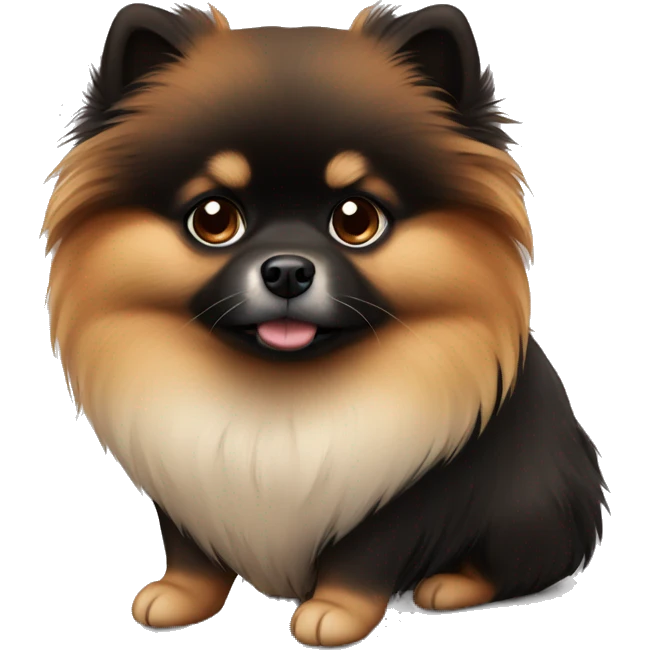 sad pomeranian black and brown emoji