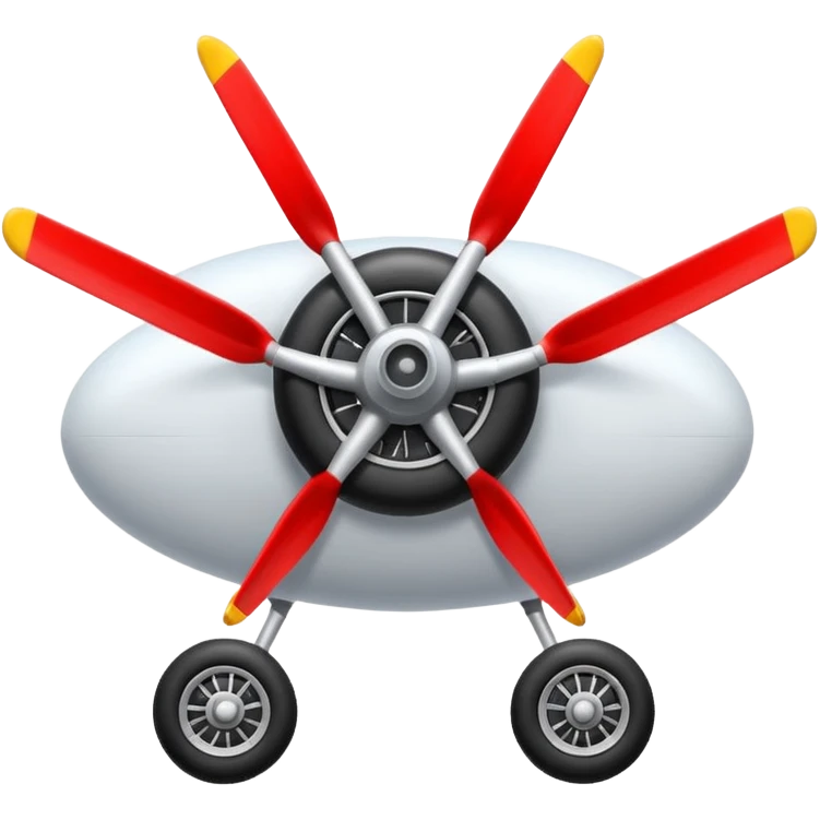 he aircraft's landing gear is one inflated, plump wheel with a strut, black in color, cartoon-style emoji