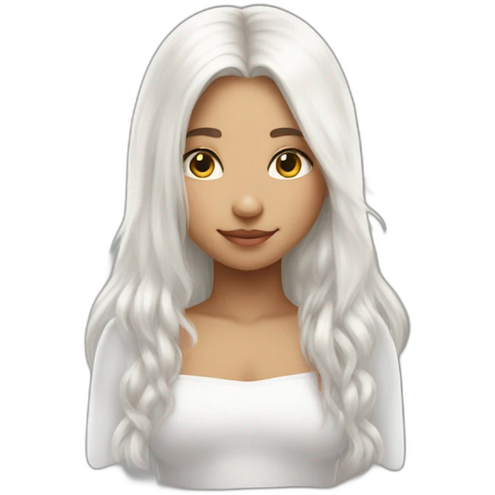 girl with angel wings on her back and white straight hair emoji