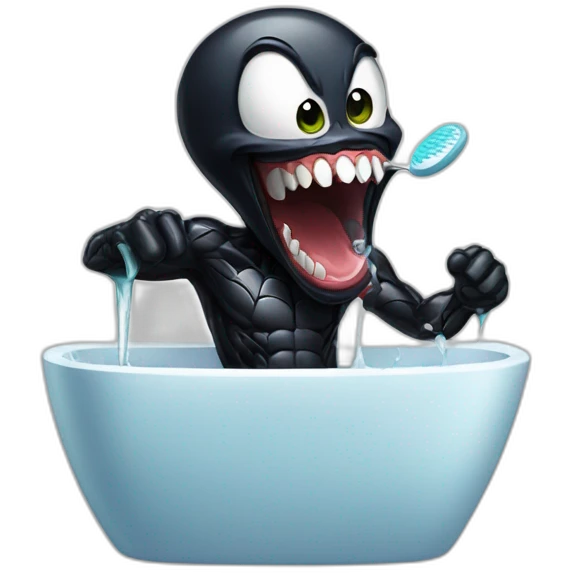 Venom brushing his teeth emoji